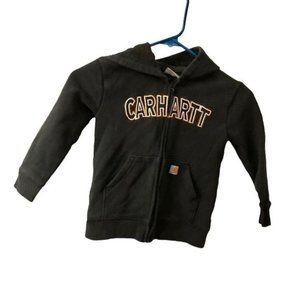 Carhartt hoodie kids 4T boys hooded sweatshirt black charcoal zipper hoody